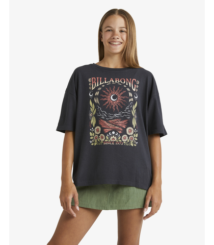 BILLABONG GIRLS FULL SUN S/S TEE - OFF BLACK