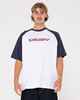 RUSTY MENS SWAGLAN RAGLAN S/S TEE - WHITE / NAVY