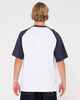 RUSTY MENS SWAGLAN RAGLAN S/S TEE - WHITE / NAVY