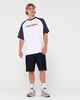 RUSTY MENS SWAGLAN RAGLAN S/S TEE - WHITE / NAVY