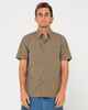 RUSTY MENS DATSUN CHECK S/S DRESS SHIRT - SAVANNA