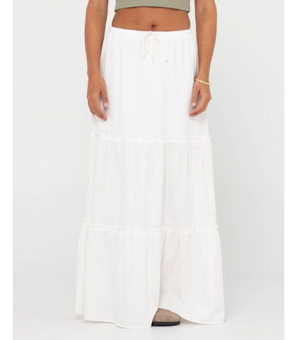 VIOLETA LOW RISE MAXI SKIRT - SNOW