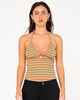 RUSTY LADIES EMMA CUT OUT SKIMMER TANK - VIBRANT TORQUIOSE