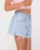 RUSTY GIRLS PENNY KICK FLARE DENIM SHORT - SKY BLUE HEATHER