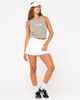 RUSTY LADIES PENNY KICK FLARE DENIM SHORT - WHITE