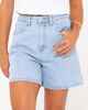 RUSTY LADIES CYPRUS HIGH DENIM SHORT - SKY BLUE HEATHER