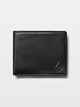 VOLCOM SINGLE STONE LEATHER WALLET - BLACK