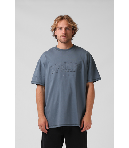 RPM MENS VARSITY OVERSIZE TEE - STORMY BLUE