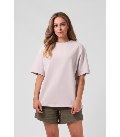 RPM LADIES OVERSIZE SANDED TEE - LIGHT DUSTY PINK