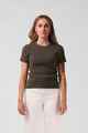 RPM LADIES KNITTED S/S TOP - DARK KHAKI