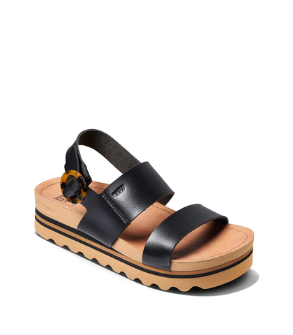 REEF LADIES VISTA HI BUCKLE SANDAL - BLACK / TAN