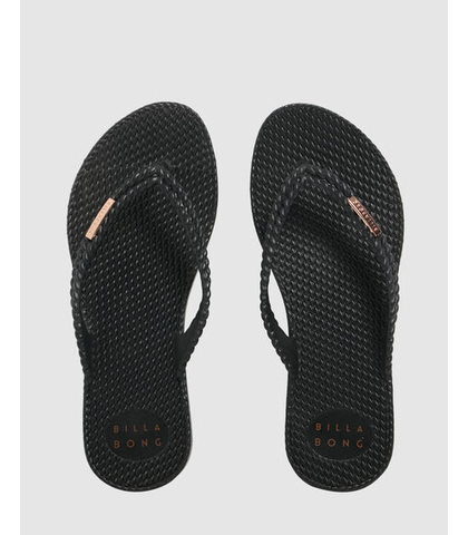 BILLABONG LADIES KICK BACK JANDAL - BLACK / ROSE GOLD