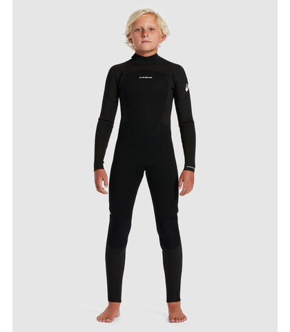 QUIKSILVER BOYS PROLOGUE 3/2 GBS BACK ZIP STEAMER - BLACK