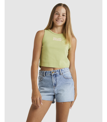 BILLABONG GIRLS WAVE N FLOWER TOP - WILLOW