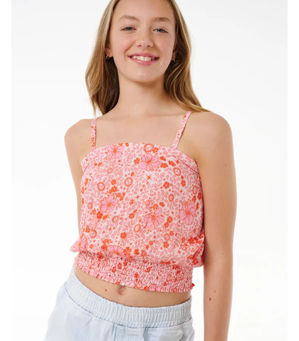 RIPCURL GIRLS SUMMER SOLSTICE WOVEN TOP - LIGHT PINK