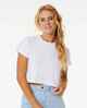 RIPCURL LADIES CLASSIC RIBBED TEE - OPTICAL WHITE