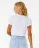 RIPCURL LADIES CLASSIC RIBBED TEE - OPTICAL WHITE