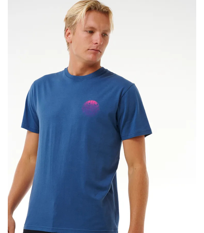 RIPCURL MENS WETSUIT ICON TEE - WASHED NAVY