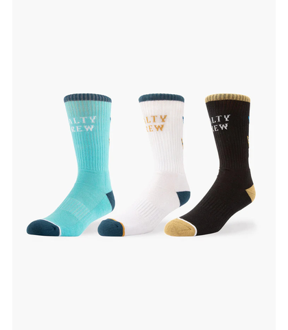 SALTY CREW MENS TAILED SOCK 3 PACK - ASSORTED  SIZE 7-11