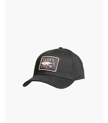 SALTY CREW MENS YELLOWFIN 6 PANEL CAP - BLACK