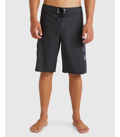 BILLABONG MENS FLAME OG BOARDSHORT - WASHED BLACK