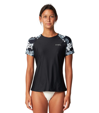 O'NEILL LADIES SALINA S/S SURF SHIRT - WILD ORCHID MIDNIGHT