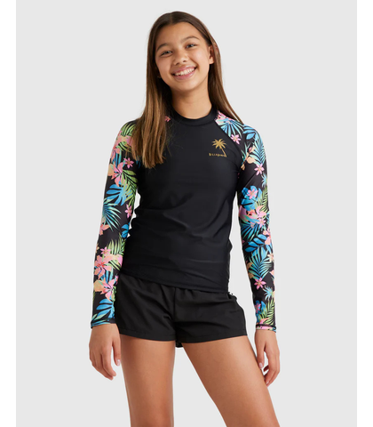 BILLABONG GIRLS IN DA JUNGLE L/S RASHSHIRT - BLACK