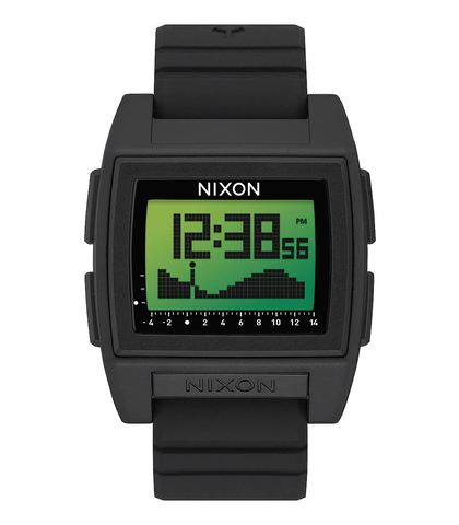 NIXON BASE TIDE PRO WATCH - BLACK / GREEN POSITIVE