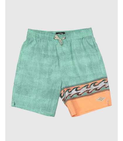 BILLABONG BOYS BURLEIGH LAYBACK BOARDSHORT - DUSTY TEAL