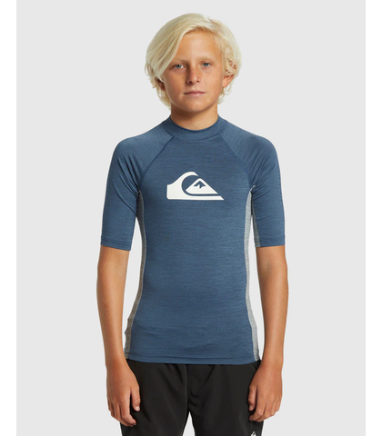 QUIKSILVER BOYS EVERYDAY COMP UPF50 S/S RASHSHIRT - BLACK