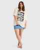 BILLABONG LADIES NIGHT WALKS OVERSIZE TEE - WHITE CAP