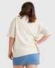 BILLABONG LADIES NIGHT WALKS OVERSIZE TEE - WHITE CAP