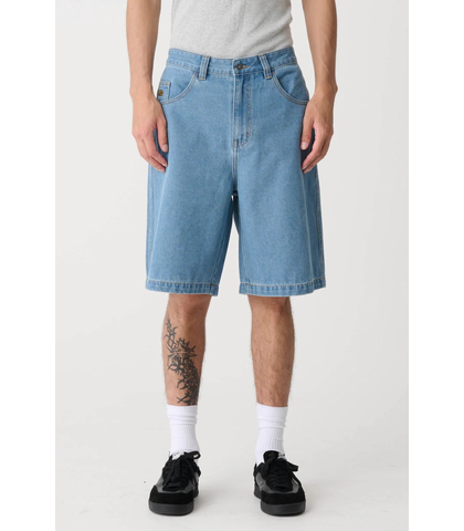 XLARGE PEACE MAN BULL DENIM SHORT - MID BLUE DENIM