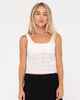 RUSTY LADIES OLIVIA TEXTURED SKIMMER TOP - SNOW WHITE