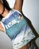 RUSTY LADIES ALL OVA SLIM FIT SKIMMER TANK - ASH BLUE