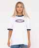 RUSTY LADIES STARGIRL OVERSIZE TEE - WHITE