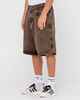 RUSTY MENS R DOT BAGGY OVERDYE JORT - BROWN