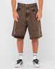 RUSTY MENS R DOT BAGGY OVERDYE JORT - BROWN