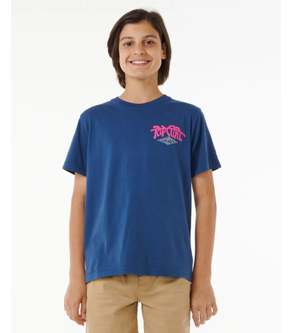 RIPCURL BOYS SHRED TIL DEAD TEE - WASHED NAVY