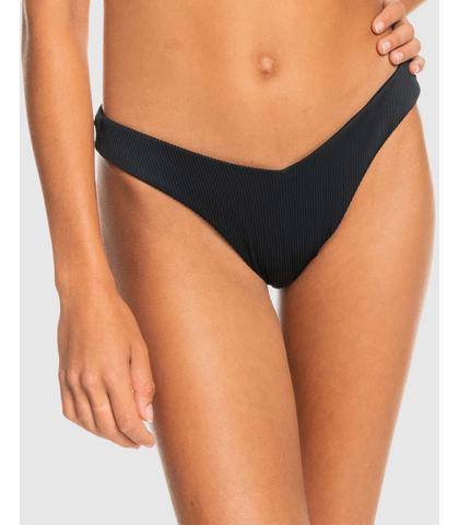 ROXY LADIES RIB ROXY LOVE THE SUNSEEKER BIKINI PANT - BLACK