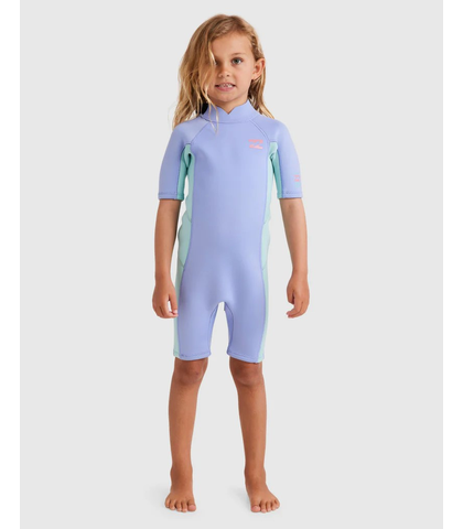 BILLABONG TODDLER GIRLS 2MM FOIL BACKZIP SPRINGSUIT - COSMIC BLUE