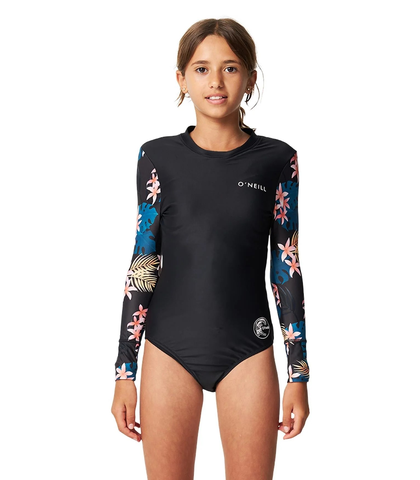 O'NEILL GIRLS BAHIA LYCRA L/S BACKZIP SWIM/ SURFSUIT - BALMY NIGHT