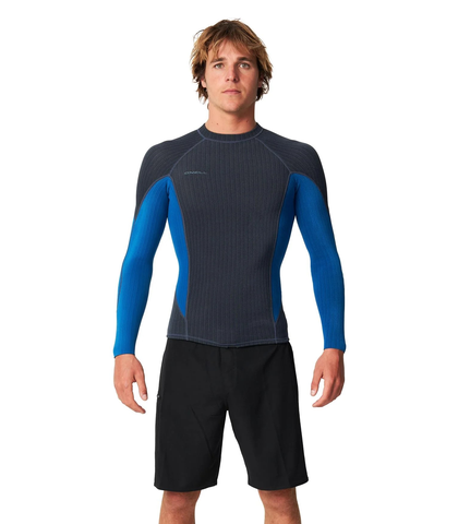 O'NEILL MENS 1.5MM HYPER X L/S SURF JACKET - DARK ORION/ DEEP SEA