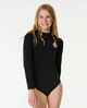 RIPCURL GIRLS ICON UV THERMAL BRUSHED SWIM/ SURF SUIT - BLACK