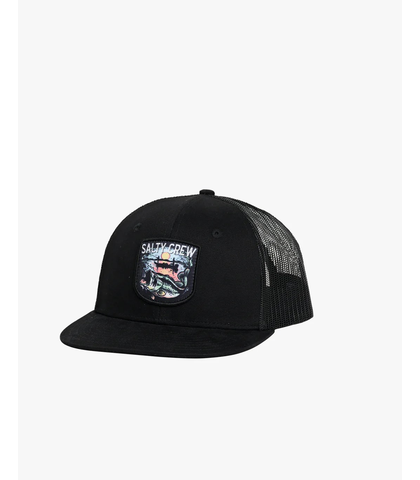 SALTY CREW MENS STRIKER TRUCKER CAP - BLACK