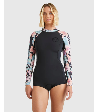 BILLABONG LADIES  SPRING FEVER NATURAL L/S SPRINGSUIT - NIGHT PARADISE