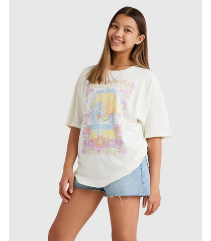 BILLABONG GIRLS SURF TOUR TEE - SALT CRYSTAL