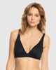 ROXY LADIES RIB ROXY LOVE THE ROLLER BIKINI TOP - BLACK