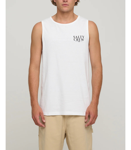 SALTY CREW MENS YELLOW FIN TANK - WHITE