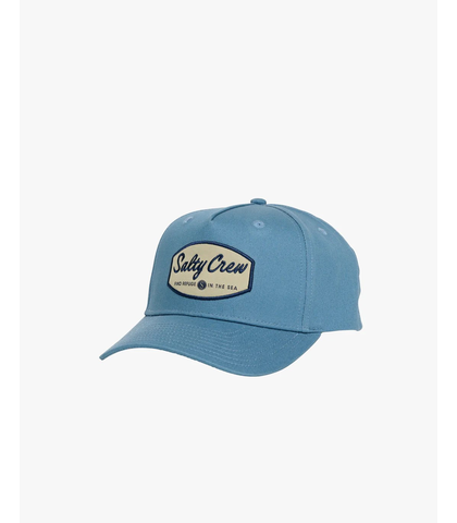 SALTY CREW MENS LABELLED 5 PANEL CAP - DARK SLATE